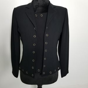 Adrianna Papell Black 3 Piece Eyelet Pant Suit